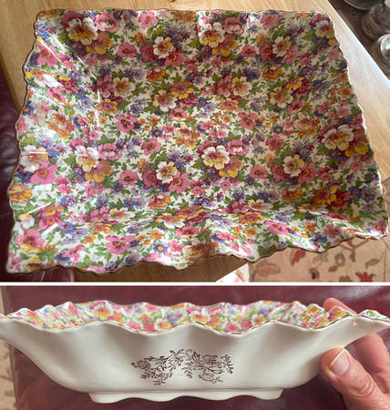 Dubarry (Old, No Globe Backstamp) 11" Rectangular Vegetable Bowl