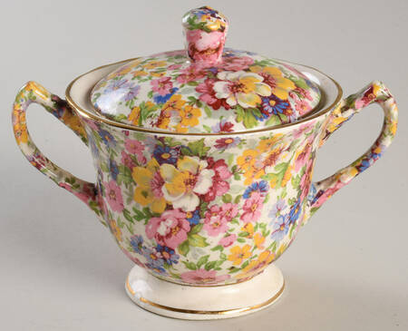 Dubarry (Old, No Globe Backstamp) Sugar Bowl & Lid