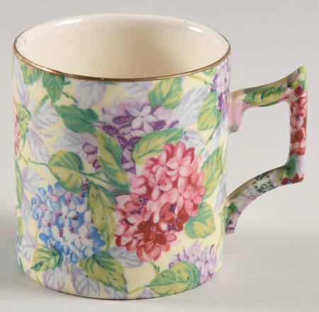 Hydrangea Yellow (Old, Yellow Background) Flat Demitasse Cup