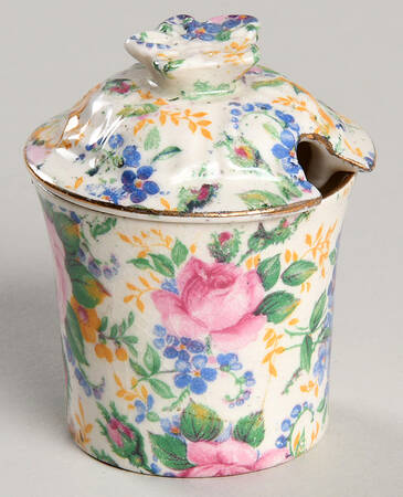 Rosalynde (Old, No Globe Stamp) Mustard Jar & Lid