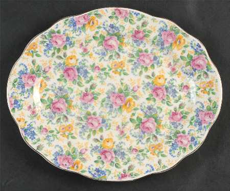 Rosalynde (Old, No Globe Stamp) 10" Oval Serving Platter