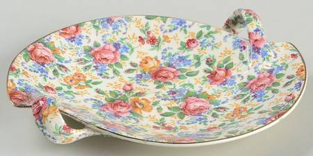 Rosalynde (Old, No Globe Stamp) 7" Handled Candy Dish