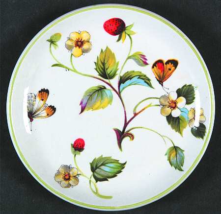 Strawberry (Green Trim, Butterflies) Coaster
