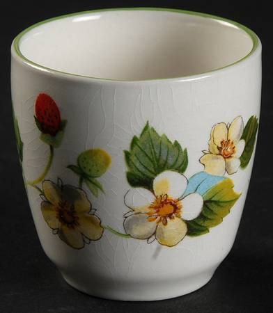Strawberry (Green Trim, Butterflies) Single Egg Cup