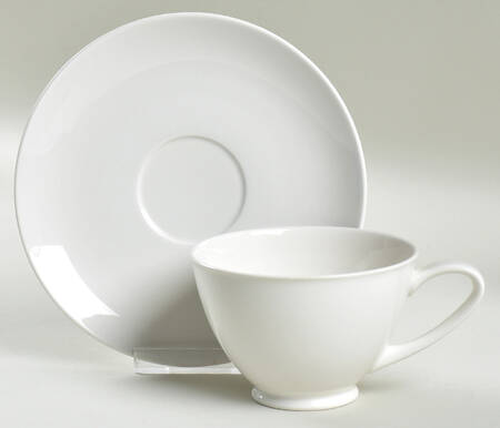 Glacier (No Trim) Footed Cup & Saucer Set