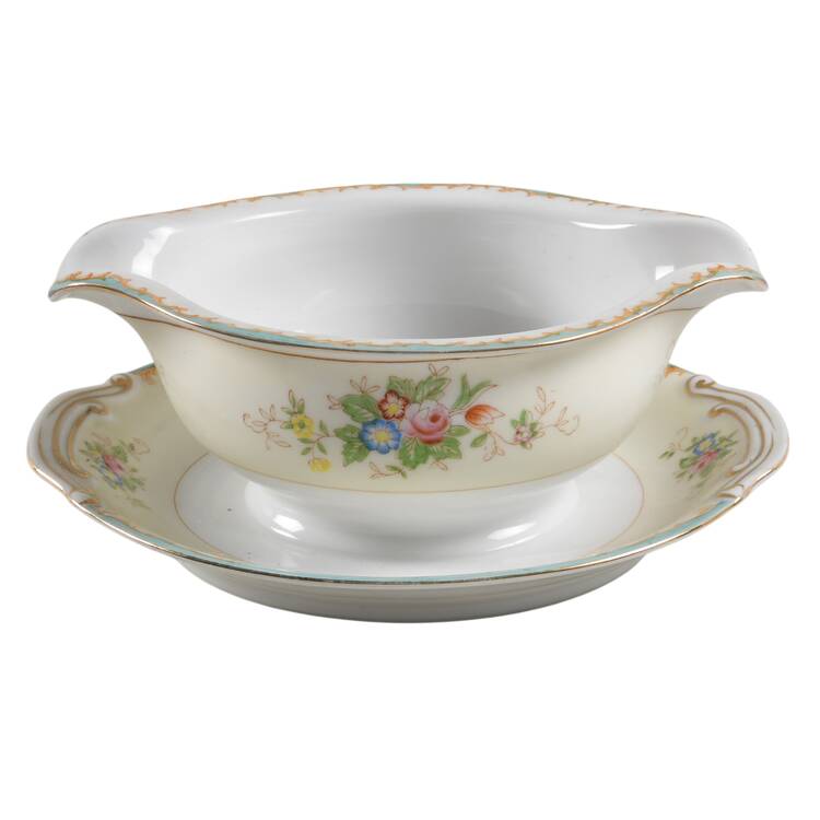 KON47 Gravy Boat with Attached Underplate