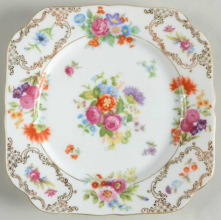 Romance Square Salad Plate by Kongo