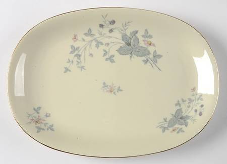 629 (Cream Background) 11" Oval Serving Platter
