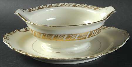 Golden Fleece Gravy Boat with Attached Underplate