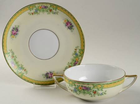 Normandy Flat Cream Soup Bowl & Saucer Set