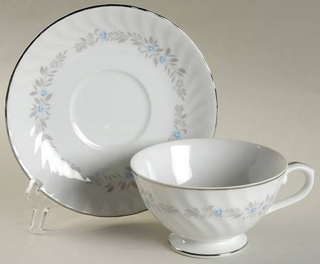 Springtime Traditional Footed Cup & Saucer Set