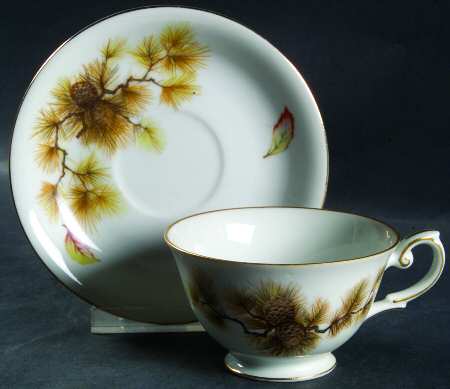 Forest Footed Cup & Saucer Set