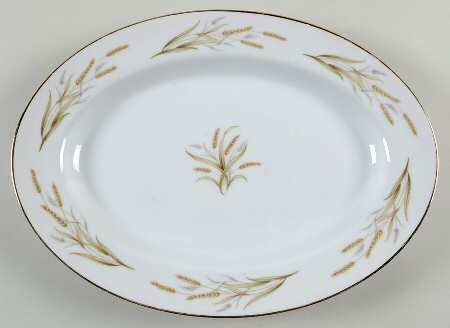 Gold Wheat 12" Oval Serving Platter