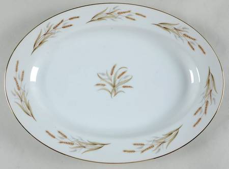 Gold Wheat 14" Oval Serving Platter