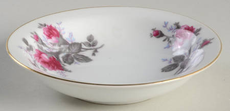 Grey Rose Rim Fruit/Dessert (Sauce) Bowl