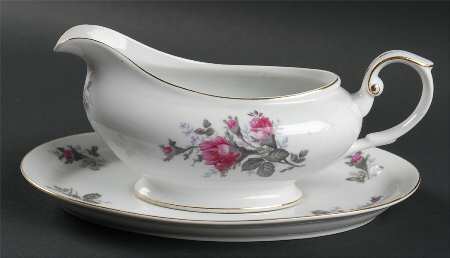 Grey Rose Gravy Boat & Underplate