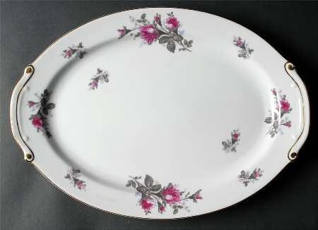 Grey Rose 16" Oval Serving Platter