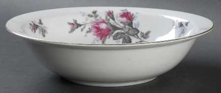 Grey Rose 9" Round Vegetable Bowl