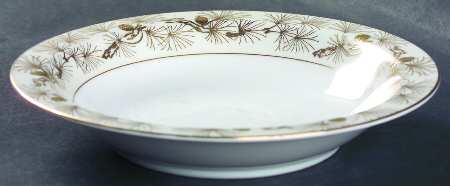 Pine Gold Rim Soup Bowl