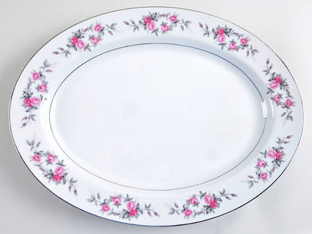 Rose Garland 16" Oval Serving Platter