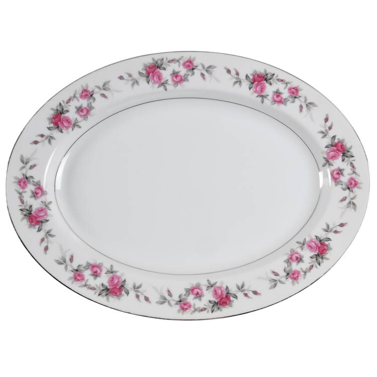 Rose Garland 13" Oval Serving Platter