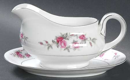 Rose Garland Gravy Boat & Underplate/Relish
