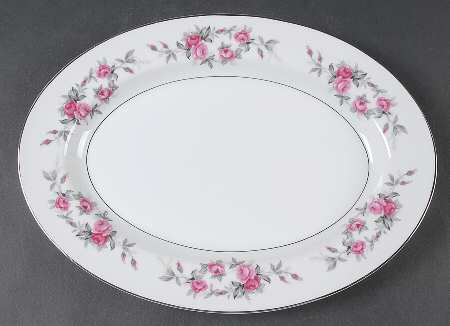 Rose Garland 12" Oval Serving Platter