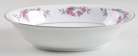 Rose Garland 10" Oval Vegetable Bowl