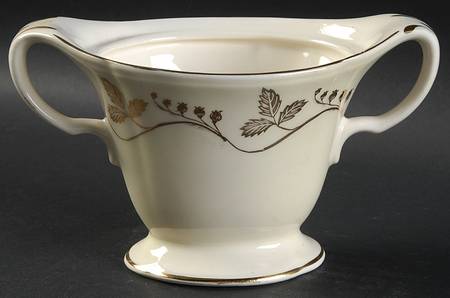 Gold Leaf Sugar Bowl No Lid