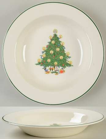 Christmas Tree Rim Soup Bowl