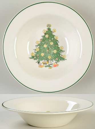 Christmas Tree Rim Fruit/Dessert (Sauce) Bowl