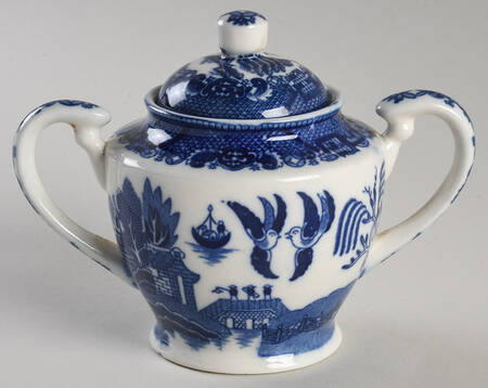 Blue Willow Sugar Bowl & Lid