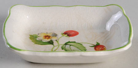 Strawberry (Green Trim, No Butterflies) 3" Rectangular Ashtray