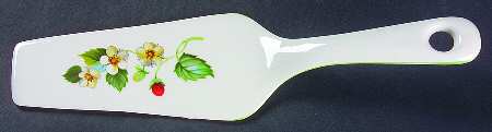 Strawberry (Green Trim, No Butterflies) Solid Ceramic Pie/Cake Server