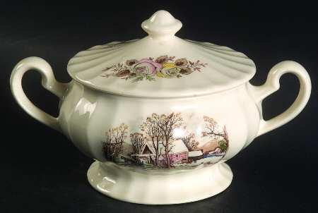 Winter Scenes Sugar Bowl & Lid