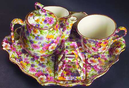 Dubarry (Granville, New, Globe Backstamp) 6-Piece Breakfast Set (Flat Cup)