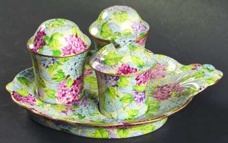 Hydrangea (New, Granville, Cream Background) Condiment Set