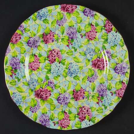 Hydrangea (New, Granville, Cream Background) Luncheon Plate