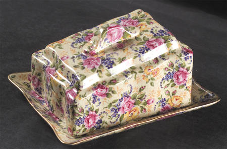 Ruth Kent (New, Granville Shape) Cheese Dish with Lid (Wedge)