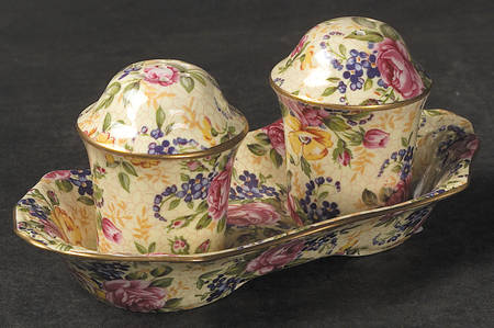 Ruth Kent (New, Granville Shape) (3 Pc) Salt & Pepper Tray Set