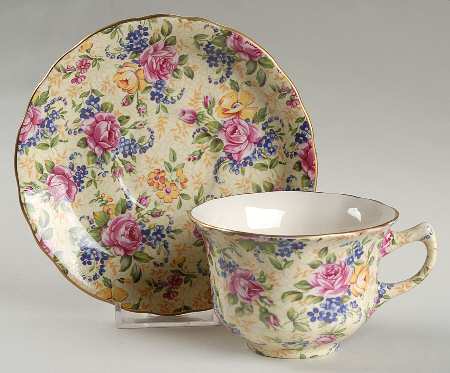 Ruth Kent (New, Granville Shape) Footed Cup & Saucer Set