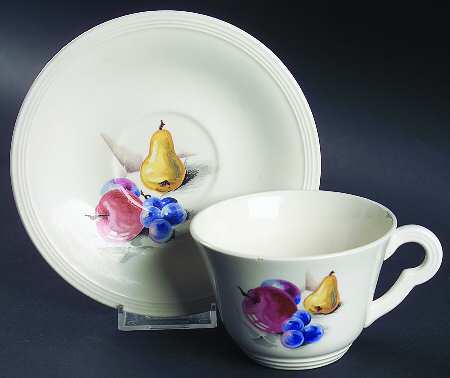 Fruits (No Inner Verge) Flat Cup & Saucer Set