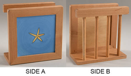Kih1 6 1/8" Natural Wood Napkin Holder  HC