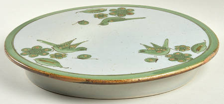 El Palomar Green 13" Diameter Pedestal Cake Stand