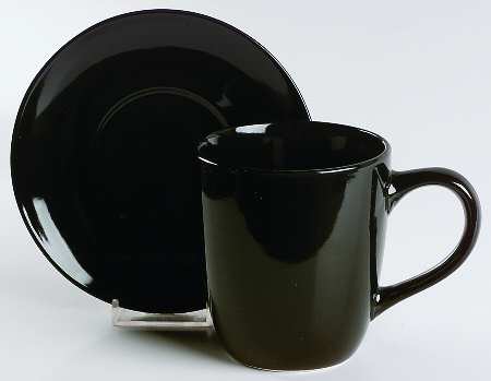 Maison Black Mug & Saucer Set (Normal Mug)