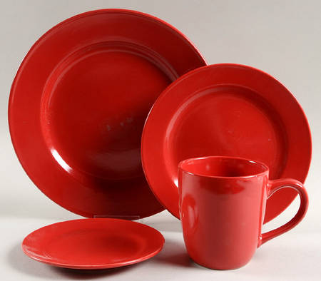 Maison Red 4 Piece Place Setting