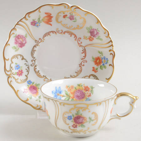 Old Dresden Design Flat Cup & Saucer Set