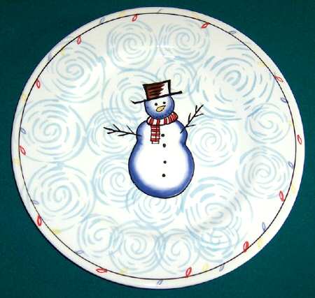 Swinging Snowman Dinner Plate