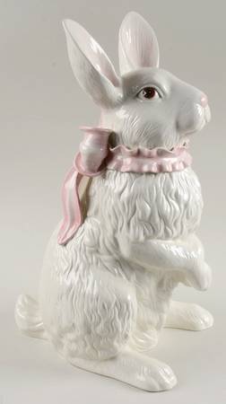 Spring Bows Sitting Rabbit Figurine