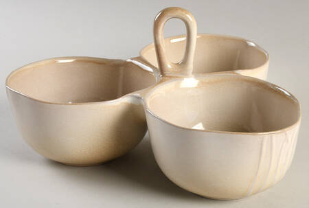 Linen 3 Part Condiment Server W/Center Handle